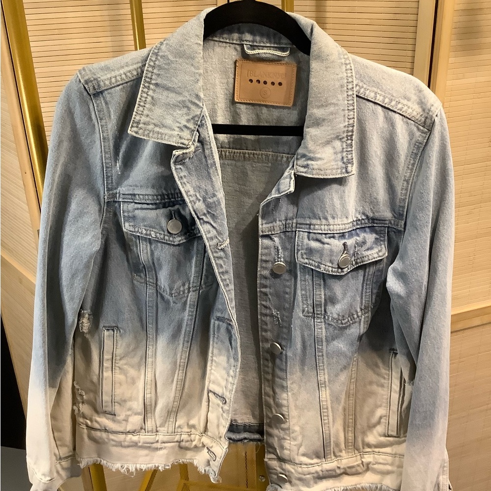 Distressed Light Blue Ombre Denim Jacket - BLANKNYC